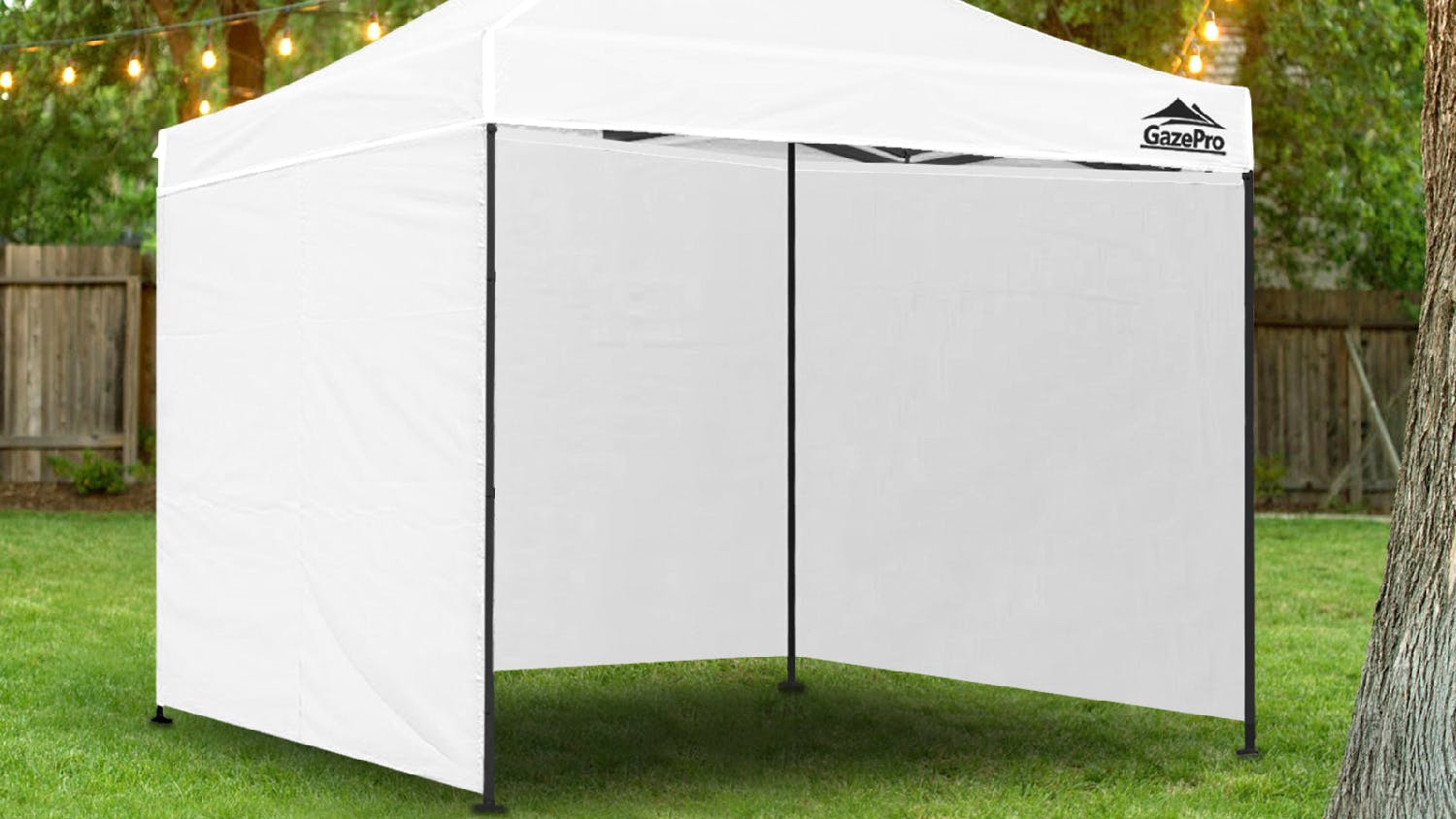 GazePro Silver Lined Pop-Up Gazebo 3 x 3m with Full Wall Kit - White