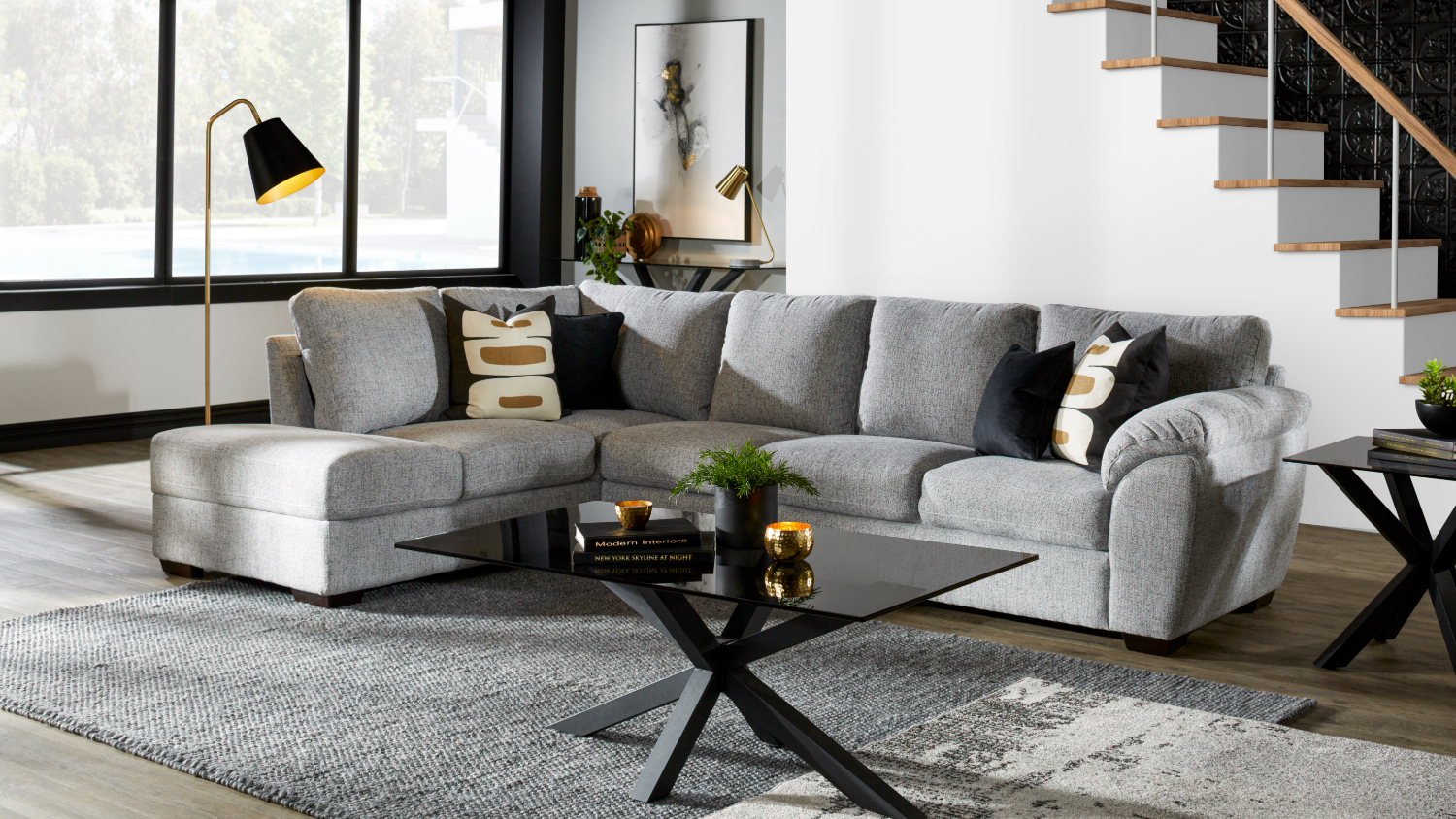 Skylar Fabric Corner Sofa with Chaise