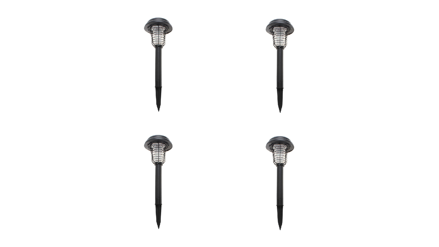 Lenoxx Solar-Powered Outdoor Bug Repellant Stake Light 4pcs. - Black