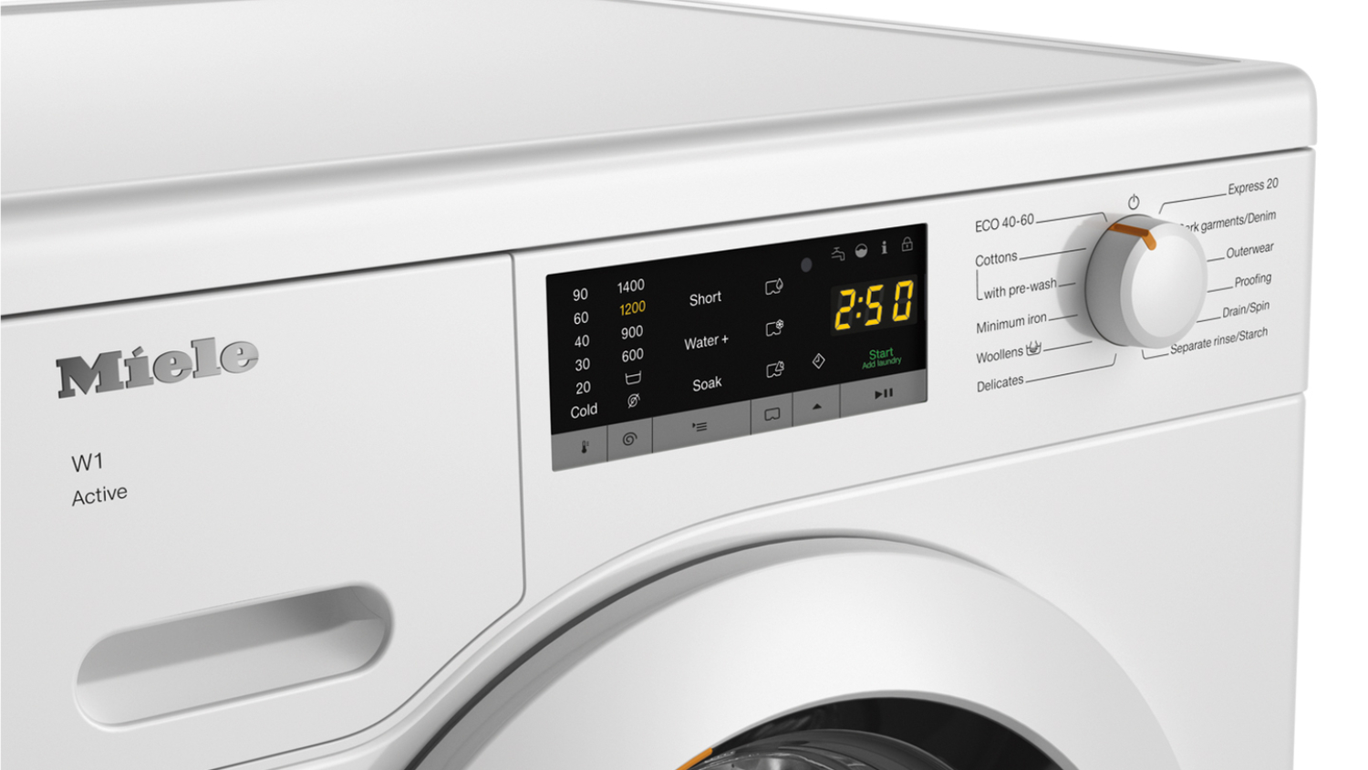 Miele 7kg 12 Program Front Loading Washing Machine Lotus White
