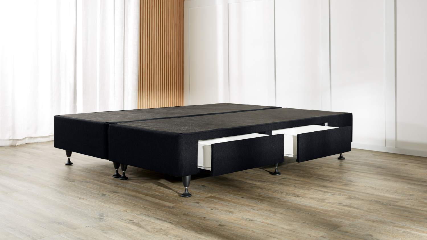 Platform 2 Side Drawer Split Bed Base by Sealy - Black