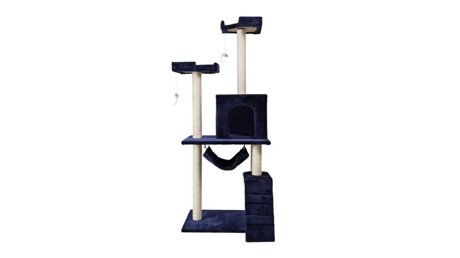 TSB Living Cat Tree with Hides, Nests 150cm - Blue/Beige | Harvey ...