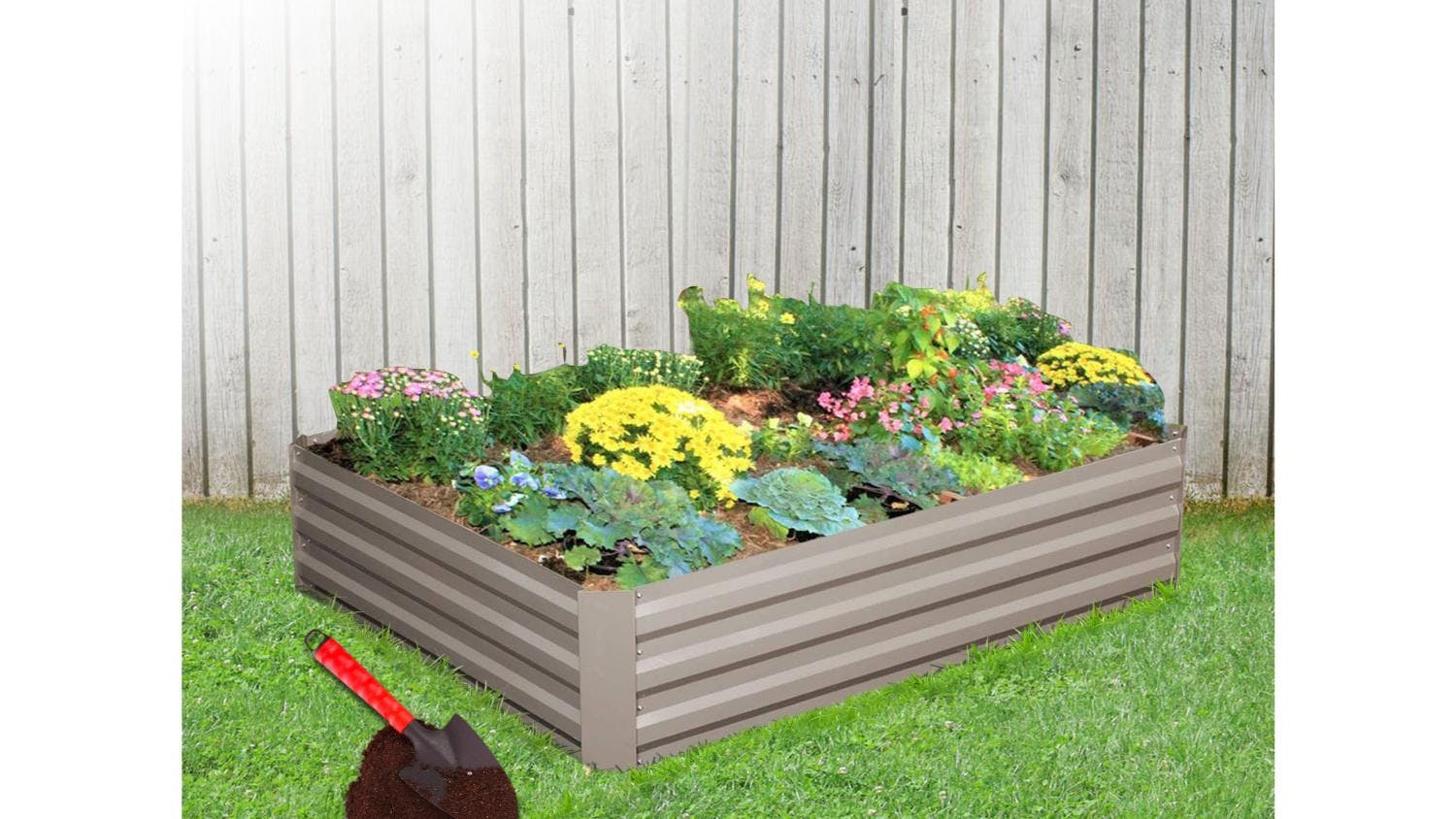 TSB Living Garden Bed 1.2 x 1.2 x 0.3m - Beige