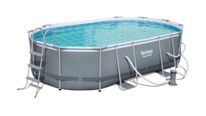Bestway Power Steel Above-Ground Oval Swimming Pool 4.88 x 3.05 x 1.07m