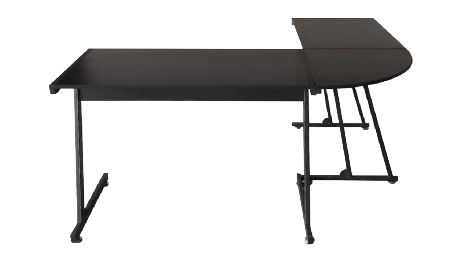 TSB Living L-Shaped Metal Frame Desk - Black