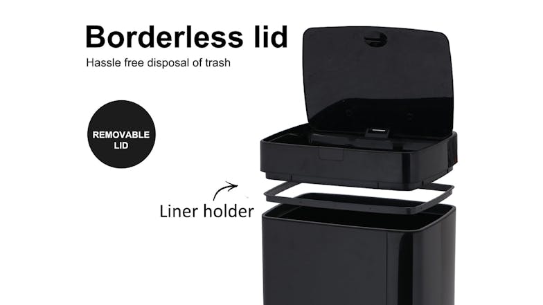 TSB Living 45L Motion Sensor Rubbish Bin - Black