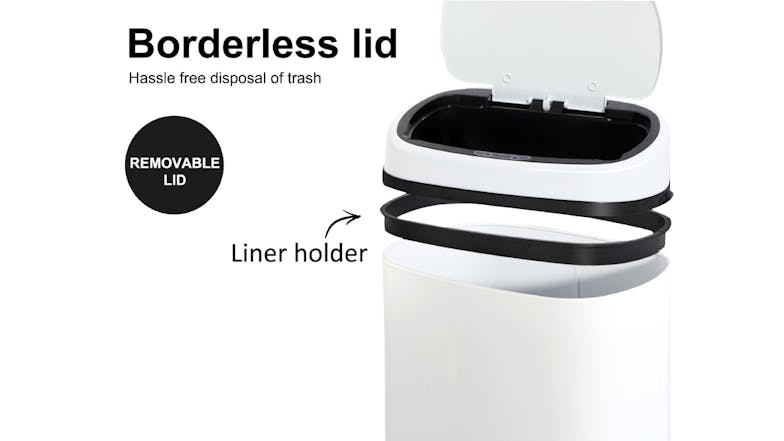 TSB Living 68L Motion Sensor Rubbish Bin - White