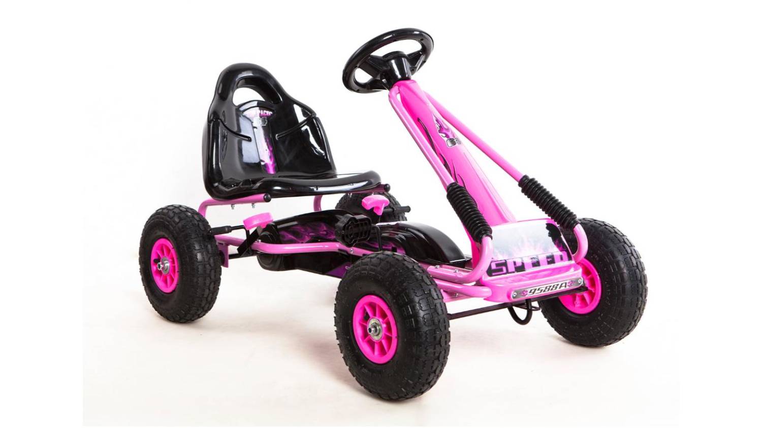 TSB Living Kids' Go Kart w/ Hand Brake - Pink
