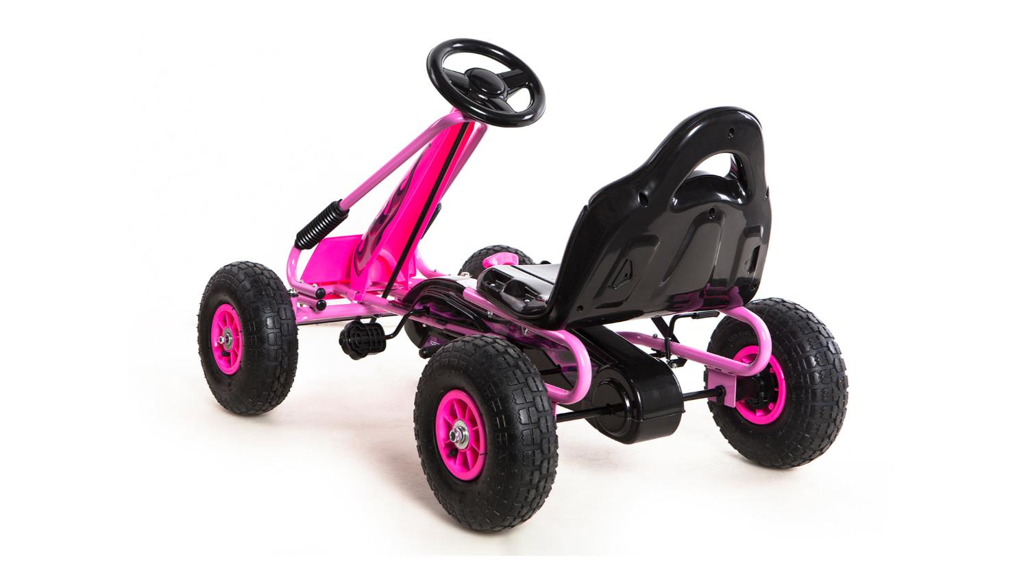 TSB Living Kids' Go Kart w/ Hand Brake - Pink