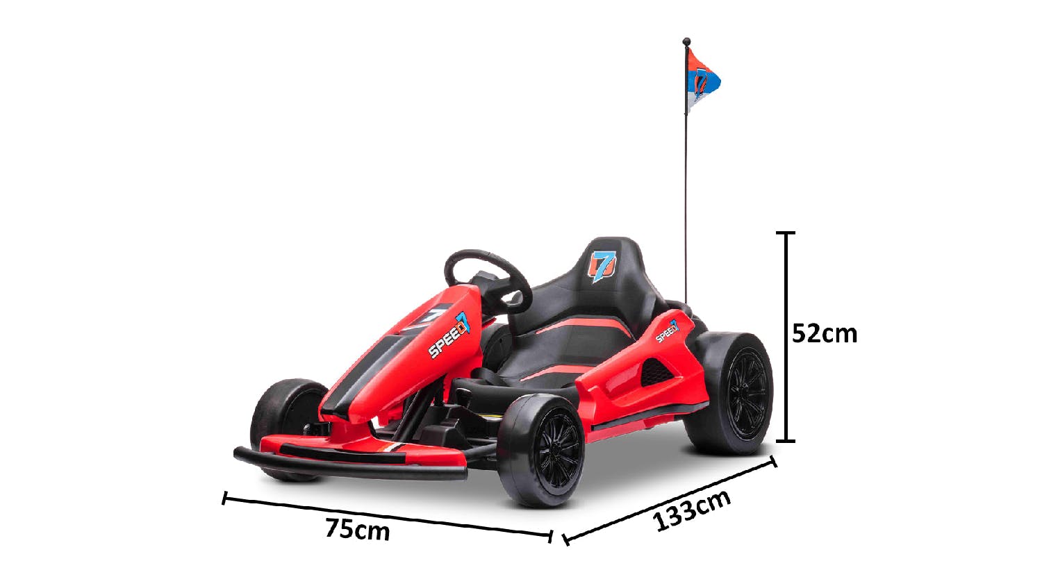 TSB Living Kids' Electric Go Kart with Drift Capability - Red