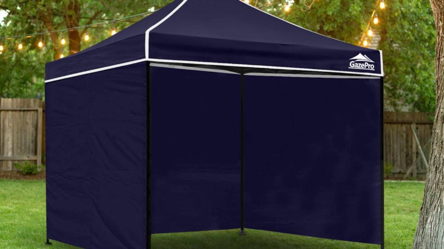 GazePro Silver Lined Pop-Up Gazebo 3 x 3m with Full Wall Kit - Navy