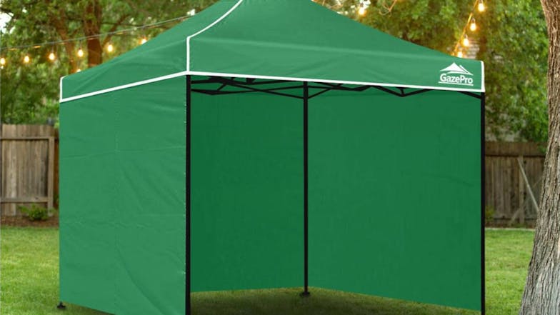 GazePro Silver Lined Pop-Up Gazebo 3 x 3m with Full Wall Kit - Green