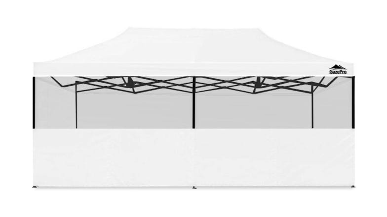 GazePro Silver Lined Pop-Up Gazebo 3 x 6m with Full Wall Kit - White