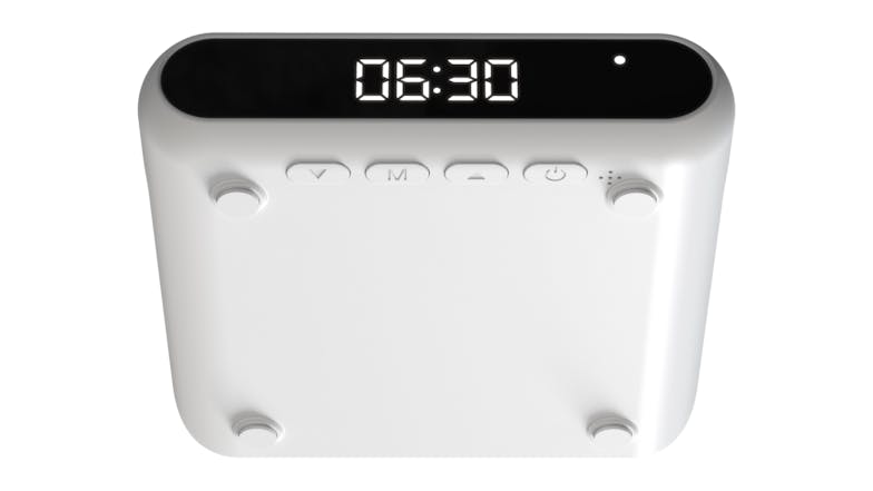 In Touch Alarm Clock with 15W Wireless Charger - White