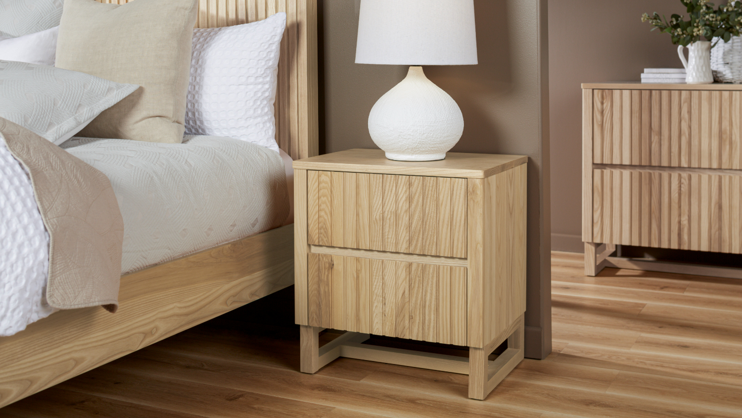Akaroa 2 Drawer Bedside Table