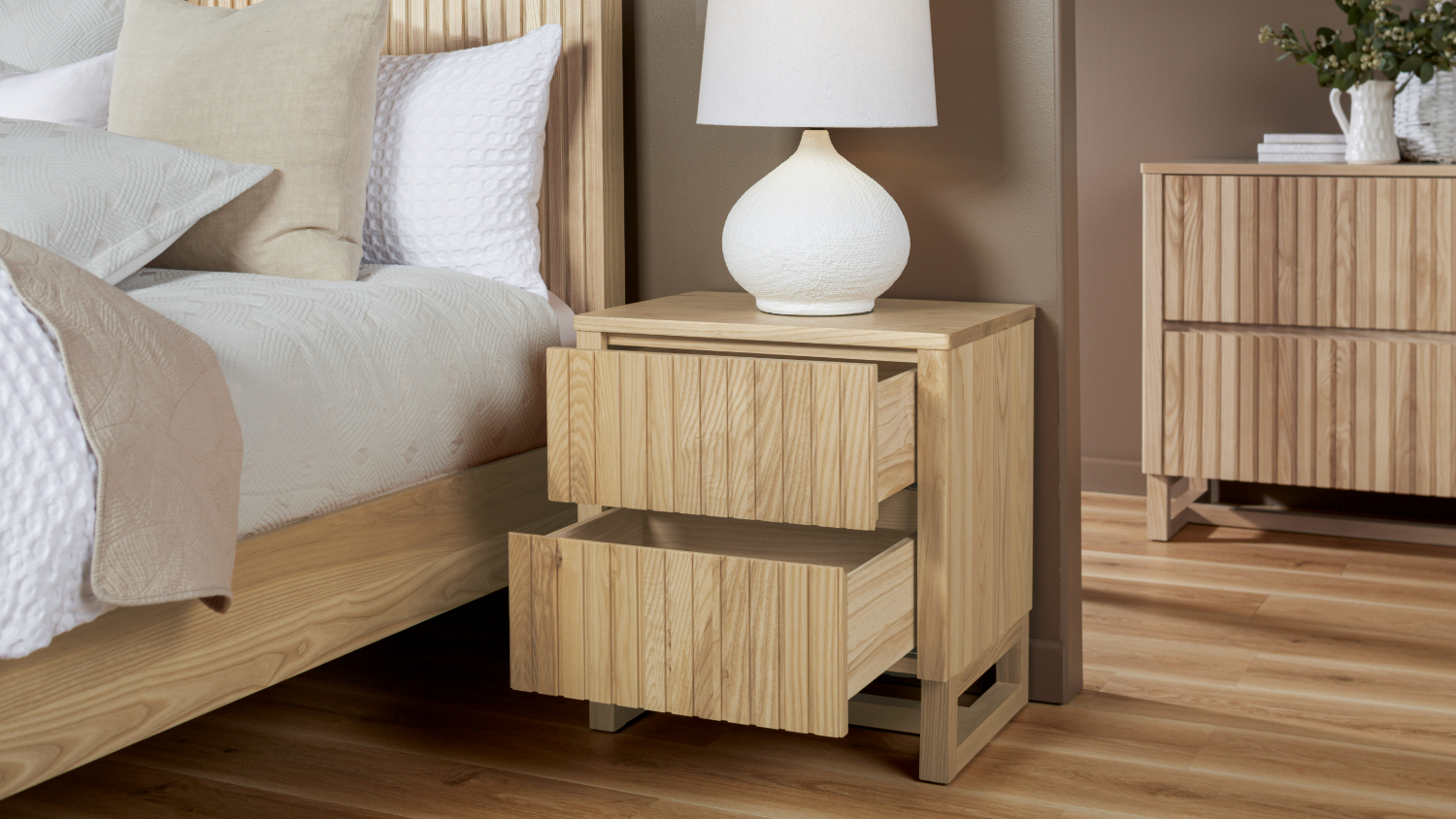 Akaroa 2 Drawer Bedside Table