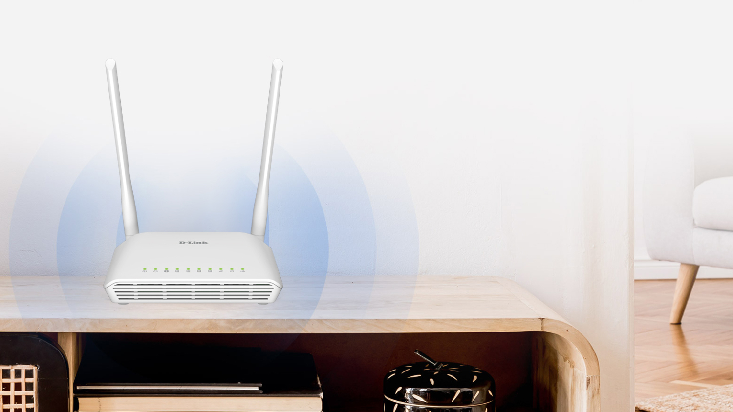 D-Link DSL-226 N300 Single-Band Wi-Fi 4 Router - White