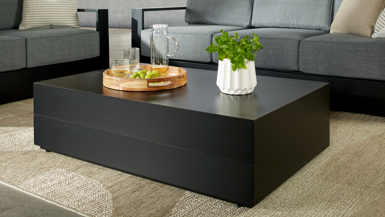 Monaco Outdoor Coffee Table - Black