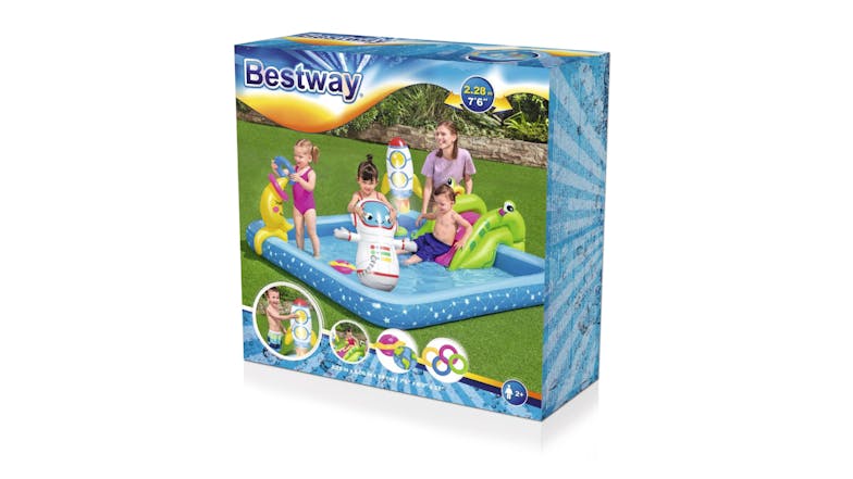 Bestway Inflatable Wading Pool 2.39 x 2.06 x .86m - Little Astronaut