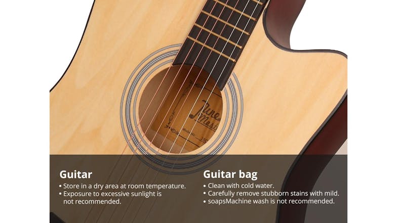 Tune Master 38" Acoustic Guitar with Carry Bag - Natural Wood