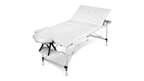 TSB Living Portable Folding Massage Table with Wooden Frame, Carry Case - White
