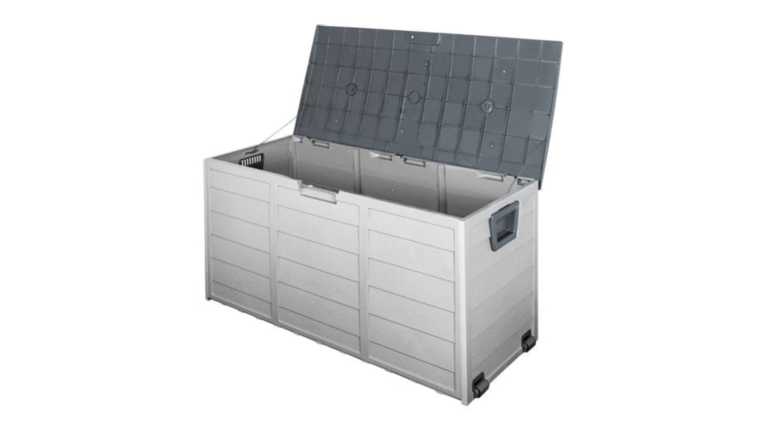 TSB Living Plastic Outdoor Storage Box - Grey/Brown