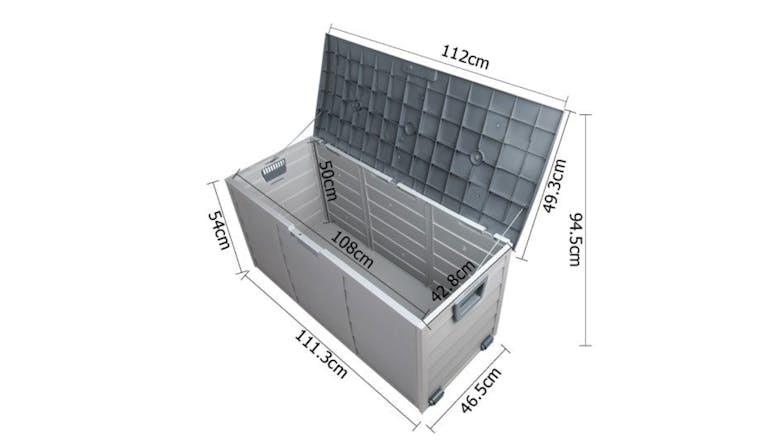 TSB Living Plastic Outdoor Storage Box - Grey/Brown