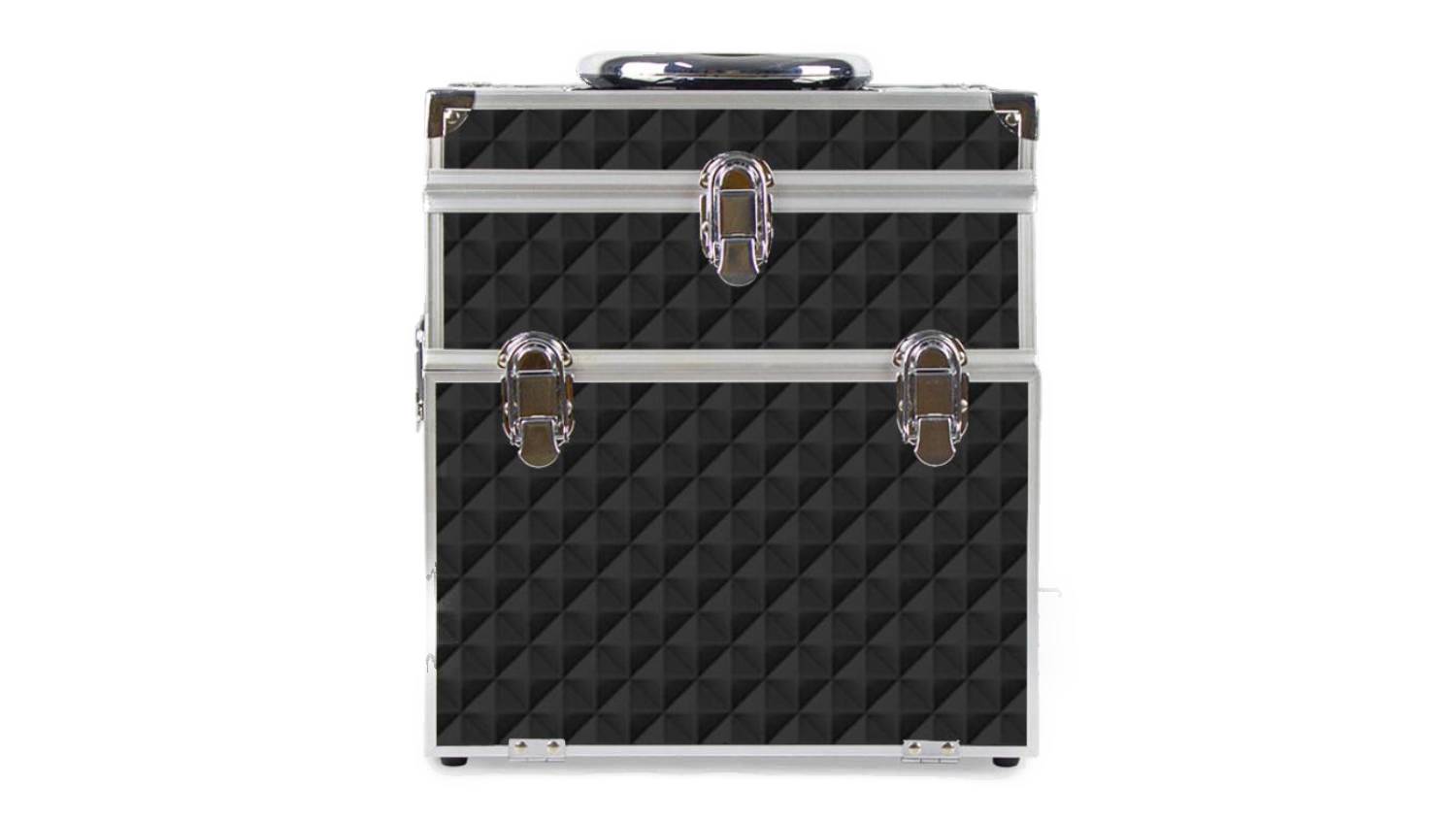 TSB Living Portable Makeup Case w/ Drawers, Handle - Black