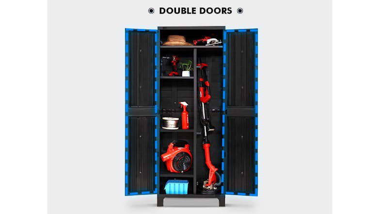 TSB Living Adjustable Full-Height Outdoor Storage Cabinet - Black