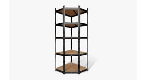 TSB Living 5 Tier Boltless Corner Shelf - Black