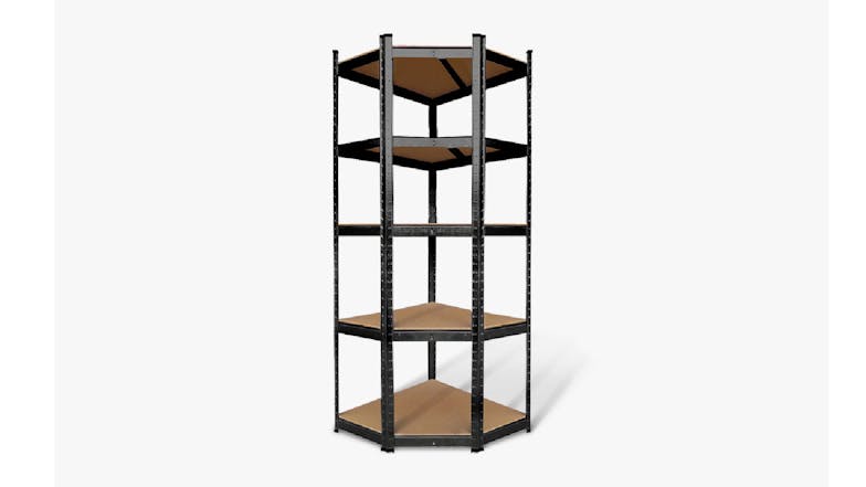 TSB Living 5 Tier Boltless Corner Shelf - Black