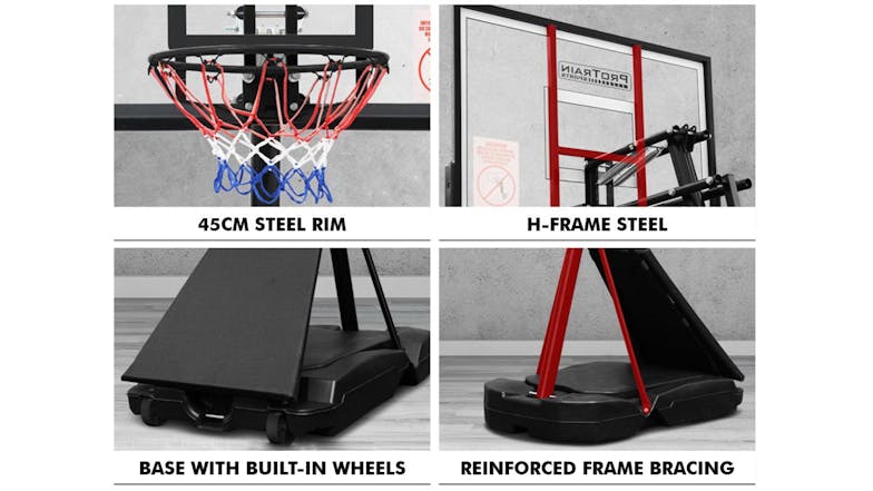 PROTRAIN Portable Adjustable Basketball Hoop 3.05m