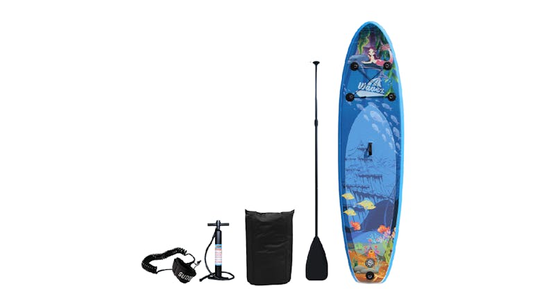 TSB Living Inflatable Stand Up Paddleboard 10' w/ Paddle, Repair Kit - Cartoon Sea