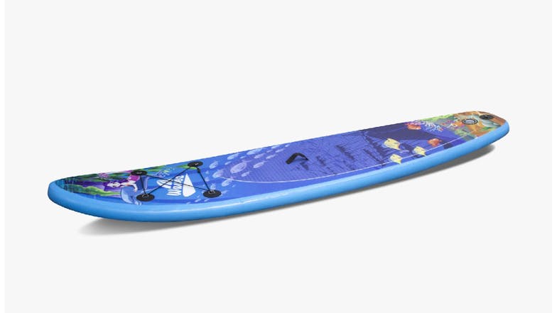 TSB Living Inflatable Stand Up Paddleboard 10' w/ Paddle, Repair Kit - Cartoon Sea