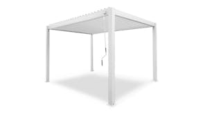 TSB Living Louvre Roof Pergola with Drainage 3 x 3m - White