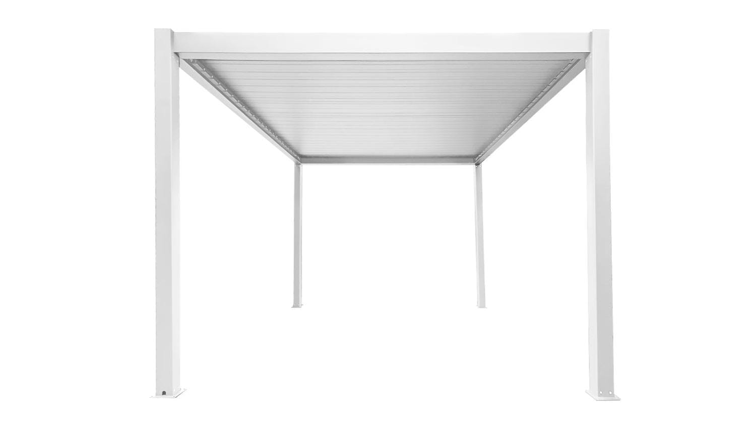 TSB Living Louvre Roof Pergola with Drainage 3 x 4m - White