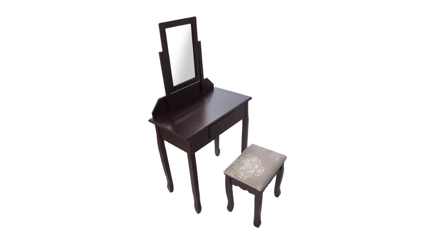 TSB Living Modern Vanity Set - Dark Wood
