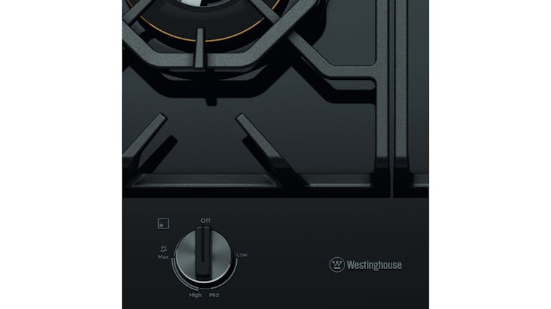 Westinghouse 60cm 3 Burner Natural Gas on Glass Cooktop - Black (WHG639BD)