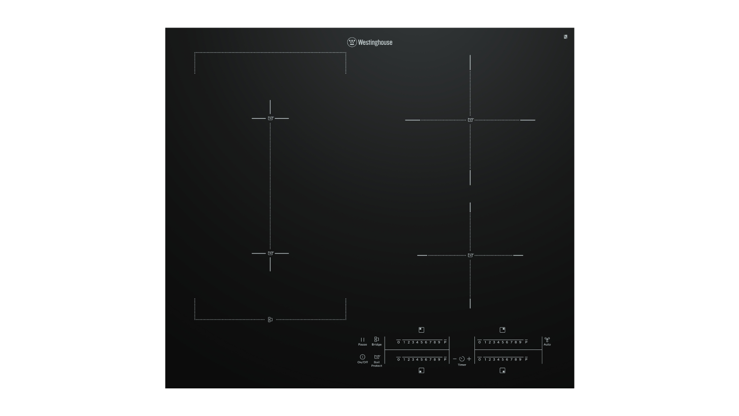 Westinghouse 60cm 4 Zone Induction Cooktop - Black Glass (WHI645BD)