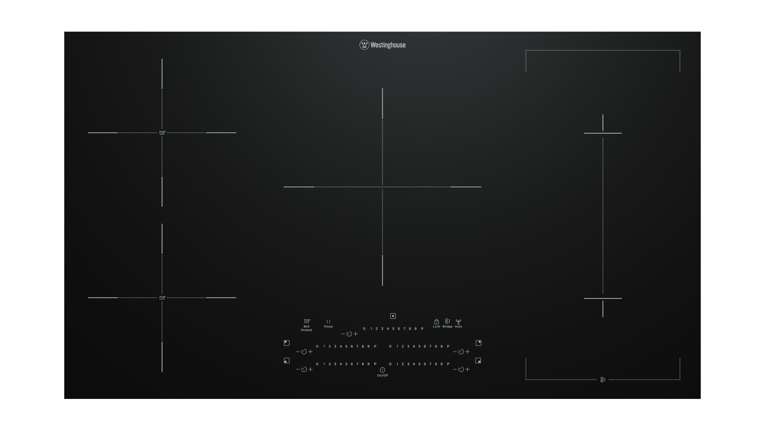 Westinghouse 90cm 5 Zone Induction Cooktop - Black Glass (WHI955BD)
