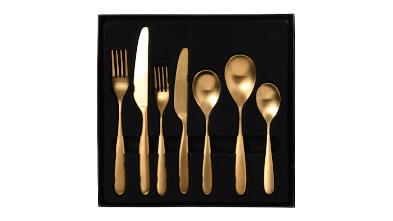 Nouveau Cutlery Set 56pcs. - Matte Gold