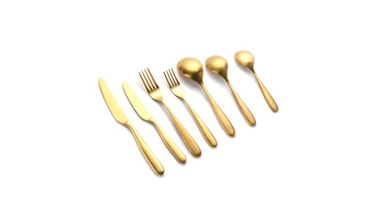 Nouveau Cutlery Set 56pcs. - Matte Gold