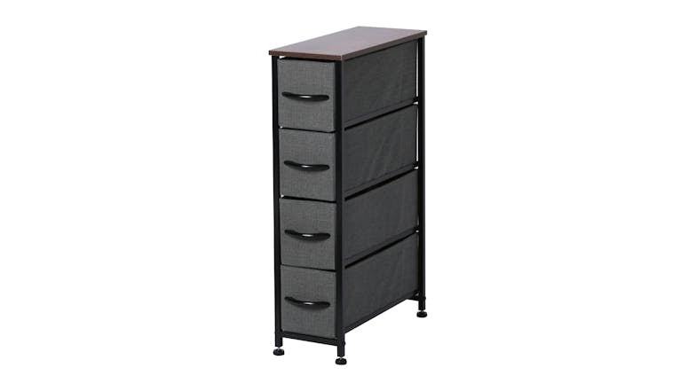 Sherwood Luna 4 Drawer Linen Tallboy - Charcoal