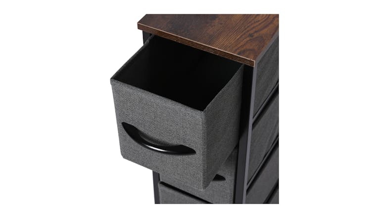 Sherwood Luna 4 Drawer Linen Tallboy - Charcoal