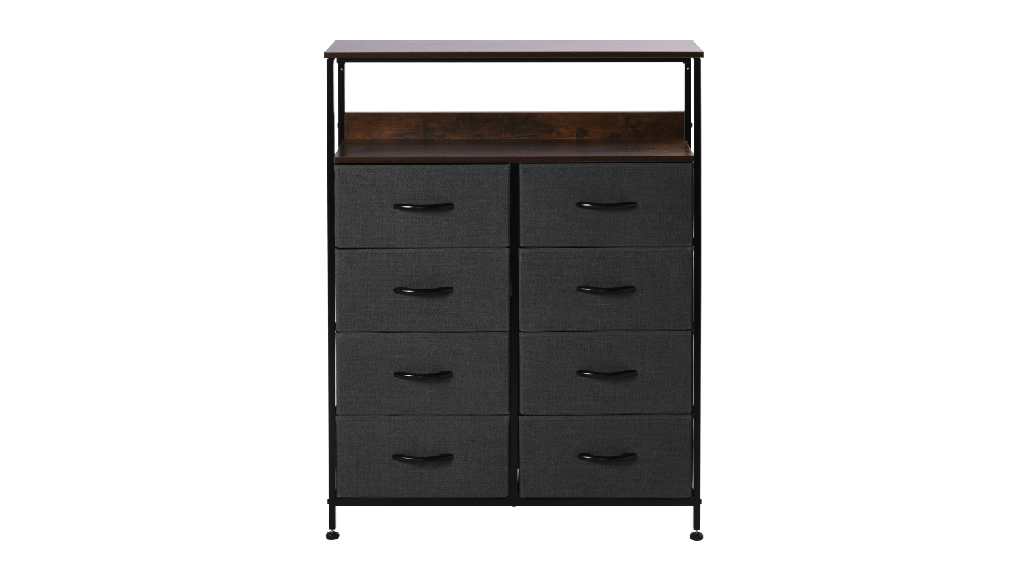 Sherwood Luna 8 Drawer Linen Dresser with Shelf - Charcoal