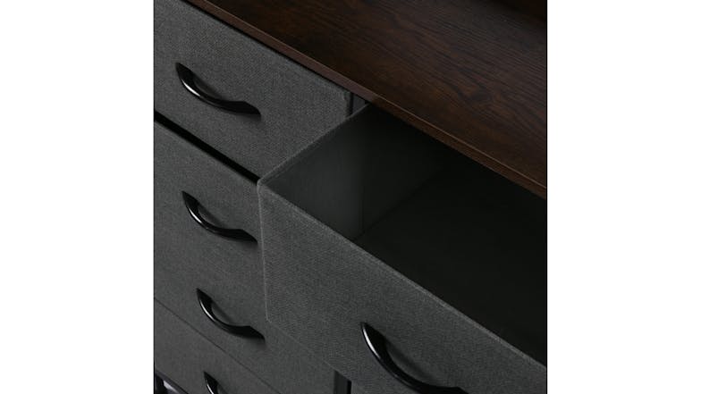 Sherwood Luna 8 Drawer Linen Dresser with Shelf - Charcoal