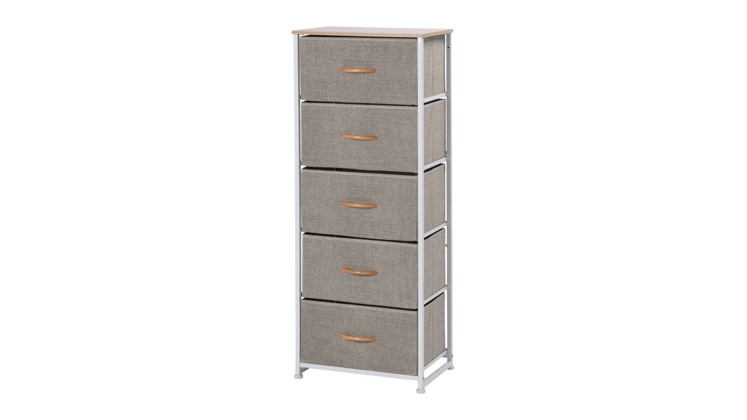 Sherwood Luna 5 Drawer Linen Tallboy - Cream