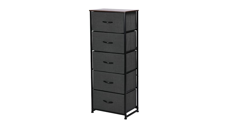 Sherwood Luna 5 Drawer Linen Tallboy - Charcoal