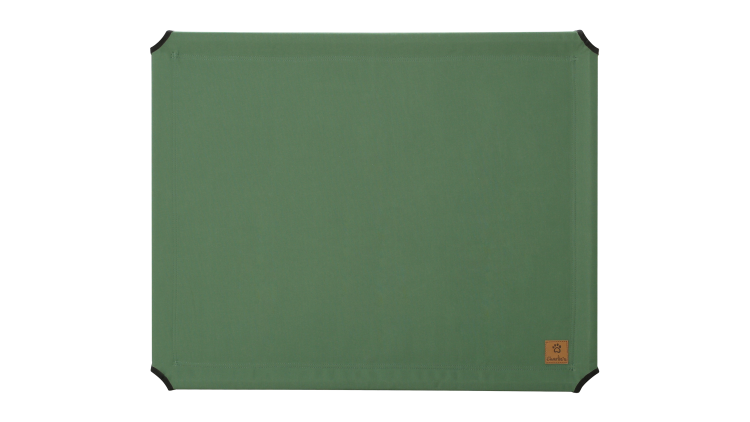 A front view of the pet bed replacement cover in green colour