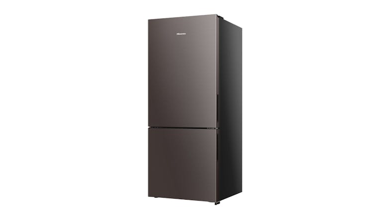 Hisense 417L Bottom Mount Fridge Freezer - Taupe Steel (HRBM418D)